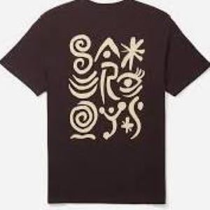 SATURDAYS NEW YORK CITY men’s Hieroglyphs Script Standard Short Sleeve Tee